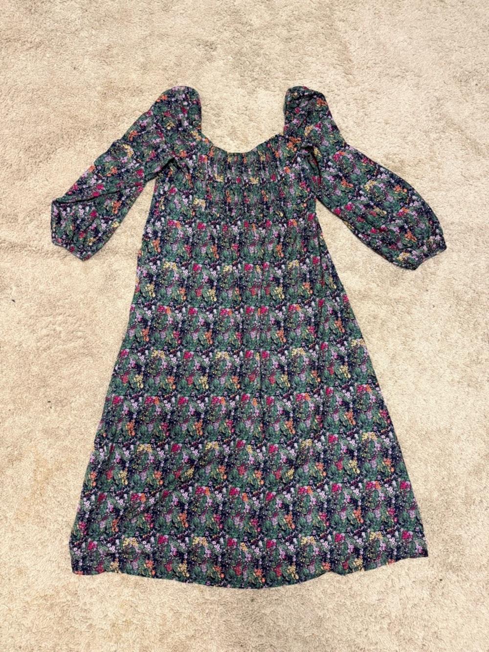 women's long-sleeved midi dress, boho style size XL